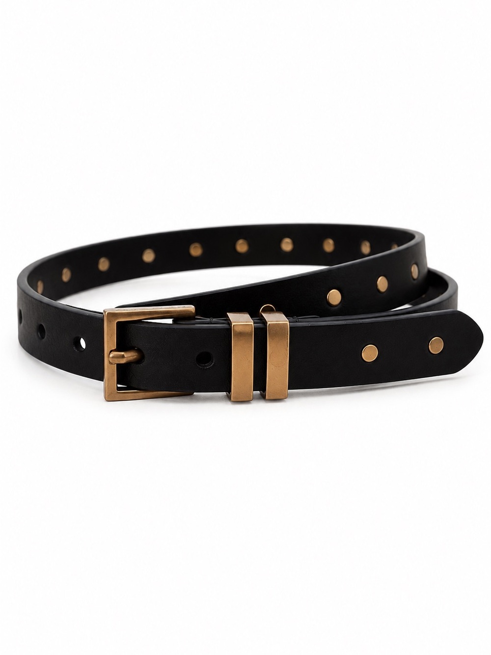 NWT | AllSaints Black Studded Leather Belt XL London Cool Girl
